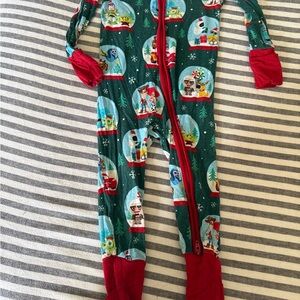 Little Sleepies Green and Red Kids One Piece